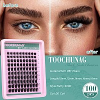 200D Cluster Eyelash Extensions Fluffy Lash Clusters Dd Curl Wispy Individual Lashes Clusters Thick Eyelash Clusters 1218Mm Diy