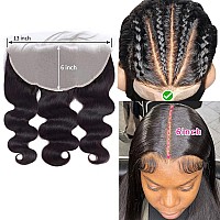 Lace Frontal Closure Body Wave Frontal Hd Transparent Lace Frontals With Bangs Baby Hair 100 Remy Human Hair 150 Density Natur