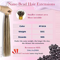 Moresoo Nano Tip Hair Extensions Human 16 Inch Nano Hair Extensions Dark Brown And Caramel Blonde Nano Bead Hair Extensions Huma