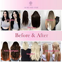 Moresoo Nano Tip Hair Extensions Human 16 Inch Nano Hair Extensions Dark Brown And Caramel Blonde Nano Bead Hair Extensions Huma