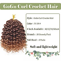 Gogo Curl Crochet Hair 8 Packs Water Wave Crochet Hair 10 Inch Curly Crochet Hair For Women Short Beach Curl Crochet Hair Synthe