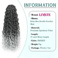 Liyate Grey Goddess Box Braids Crochet Hair 18 Inch 7 Packs Pre Looped Boho Crochet Braids With Curly Ends Red Crochet Braiding