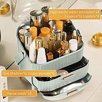 Canitoron Makeup Organizerskincare Organizer With 2 Drawers And Brush Storage Boxlipstick Holdercosmetic Display Case For Van