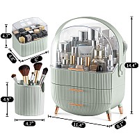 Canitoron Makeup Organizerskincare Organizer With 2 Drawers And Brush Storage Boxlipstick Holdercosmetic Display Case For Van