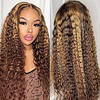 Momaksa Ombre Lace Front Wig Human Hair 13X6 Lace Front Wigs Human Hair 427 Highlight Deep Wave Frontal Wigs Human Hair 200 De