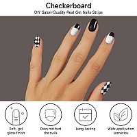 Dukasou Semi Cured Gel Nail Strips 28 Pcs Gel Nail Strips Work With Any Uv Lamp Long Lasting Gel Nail Stickers Full Nail Wraps