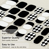 Dukasou Semi Cured Gel Nail Strips 28 Pcs Gel Nail Strips Work With Any Uv Lamp Long Lasting Gel Nail Stickers Full Nail Wraps