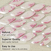 Dukasou Semi Cured Gel Nail Strips 28 Pcs Gel Nail Strips Work With Any Uv Lamp Long Lasting Gel Nail Stickers Full Nail Wraps