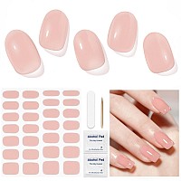 Dukasou Semi Cured Gel Nail Strips 28 Pcs Gel Nail Strips Work With Any Uv Lamp Long Lasting Gel Nail Stickers Full Nail Wraps