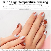 Dukasou Semi Cured Gel Nail Strips 28 Pcs Gel Nail Strips Work With Any Uv Lamp Long Lasting Gel Nail Stickers Full Nail Wraps