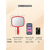 Gladmart Hand Mirror Salon Barber Hairdressing Handheld Mirror With Handle Square Red 74 X 103 Inches