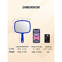 Gladmart Hand Mirror Salon Barber Hairdressing Handheld Mirror With Handle Square Blue 74 X 103 Inches