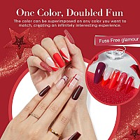 Azurebeauty Dip Powder Nail Kit4 Colors Glitter Red Burgundy Rose Berry Dipping Powder System Liquid Set Recycling Tray With Ba