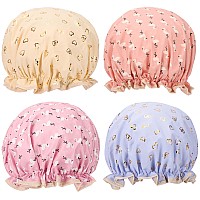 6 Pcs Shower Caps Hat For Women And Girl Reusable Waterproof Bath Cap Double Waterproof Layers Horse Pattern