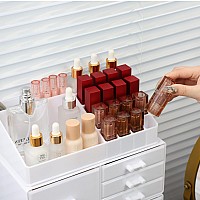 Cq Acrylic White Makeup Organizer Box With Drawers Easy Storage For Lipstick Brushes Eyeshadow Nail Polish Multifunction Acryl