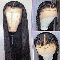 Smotoch 28 Inch Lace Front Wigs Human Hair 13X4 Straight Human Hair Lace Front Wigs Pre Plucked Glueless Hd Transparent Human