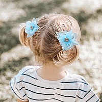 10Pcs Mini Flower Hair Clips Oaoleer 2 Tulle Mesh Hair Bows Colorful Flower Hair Pins Barrettes Wedding Hair Accessories For