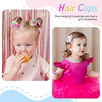 10Pcs Mini Flower Hair Clips Oaoleer 2 Tulle Mesh Hair Bows Colorful Flower Hair Pins Barrettes Wedding Hair Accessories For