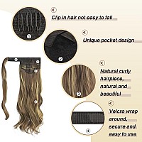 Sofeiyan Curly Ponytail Extension 15 Inch Heat Resistant Synthetic Natural Wavy Hairpiece Wrap Around Pony Tail Hair Extensions