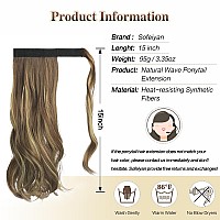 Sofeiyan Curly Ponytail Extension 15 Inch Heat Resistant Synthetic Natural Wavy Hairpiece Wrap Around Pony Tail Hair Extensions