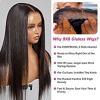 Tenacoo 9X6 Wear And Go Glueless Wig Pre Plucked Bleached Knots Lace Front Wig Pre Cut Hd Lace Closure Wigs Natural Hairline Str