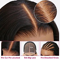 Tenacoo 9X6 Wear And Go Glueless Wig Pre Plucked Bleached Knots Lace Front Wig Pre Cut Hd Lace Closure Wigs Natural Hairline Str