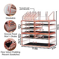 Cq Acrylic 3 Pack Drawer Organizer With 8 Drawers Plastic Make Up Storage For Vanity Countertop Large Dresser Top Organizer For