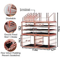 Cq Acrylic Dorm Makeup Organizer With 6 Drawersstackable Plastic Makeup Organizerpink Drawer Storage Organizer Perfume For Dre