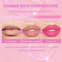 Zarics Cosmetics Color Changing Lip Oil Magic Big Brush Color Changing Lip Oillong Lasting Nourishing Lip Glow Oil With Big Br