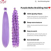 Gozill Light Purple Braiding Hair Pre Stretched Kanekalon Braiding Hair For Boho Braids6 Pakcs