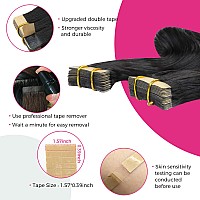 Lashey Tape In Hair Extensions Real Human Hair Body Wave 40Pcs 100G Tape In Hair Extensions Natural Black 18 Inch Doubleside Ta