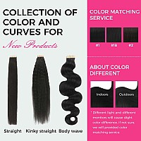 Lashey Tape In Hair Extensions Real Human Hair Body Wave 40Pcs 100G Tape In Hair Extensions Natural Black 18 Inch Doubleside Ta