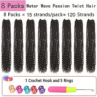 Alrence Passion Twist Hair 20 Inch 8 Packs Water Wave Crochet Hair Curly Braiding Hair For Butterfly Locs Long Bohe Crochet Brai