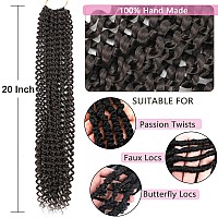 Alrence Passion Twist Hair 20 Inch 8 Packs Water Wave Crochet Hair Curly Braiding Hair For Butterfly Locs Long Bohe Crochet Brai