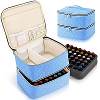 Nail Polish Organizer Case Holds 42 Bottles 15Ml05 Floz Doublelayer Nail Polish Storage With Adjustable Dividers Portabl