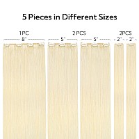 Hotbanana Clip In Hair Extensions Platinum Blonde 5Pcs Clip In Hair Extensions Real Human Hair Straight Remy Hair Extensions 14