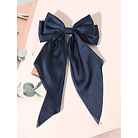 Furling Pompoms Hair Accessories Large Satin Bow Clips With Long Tails And Alligator Clips For Women And Girls 9Pcs Colorful B