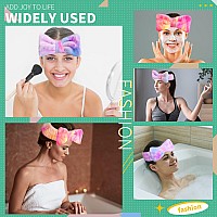 Wsyub Headband Gradient Purple Yellow And Green Spa Headband For Washing Face Makeup Headband With Bow For Teen Girls Skinc