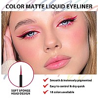 Evpct 1Pcs Carmine Red Liquid Eyeliner Makeup Waterproof Red Eye Liners For Women Eyes Wing Eyeliner Stamps Shapes Colored Eyel