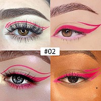 Evpct 1Pcs Carmine Red Liquid Eyeliner Makeup Waterproof Red Eye Liners For Women Eyes Wing Eyeliner Stamps Shapes Colored Eyel