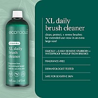 Ecotools Xl Daily Brush Cleaner Liquid Makeup Brush Cleanser Quick Drying Fragrance Free Extra Large Size For Easy Replacem