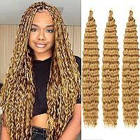 Qrhsuka Ocean Wave Crochet Hair 24 Inch 3 Packs Deep Wave Braiding Hair Curly Crochet Hair For Black Women Bohemian Twist Croche