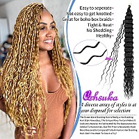 Qrhsuka Ocean Wave Crochet Hair 24 Inch 3 Packs Deep Wave Braiding Hair Curly Crochet Hair For Black Women Bohemian Twist Croche