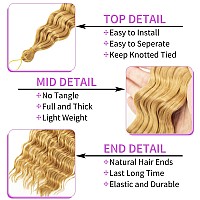 Qrhsuka Ocean Wave Crochet Hair 24 Inch 3 Packs Deep Wave Braiding Hair Curly Crochet Hair For Black Women Bohemian Twist Croche