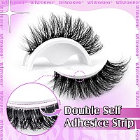 Wiwoseo Self Adhesive Eyelashes No Glue Needed False Lashes Natural Look Lash Extensions Reuseable Self Adhesive Lashes Waterpro