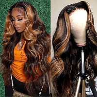 13X6 Lace Front Wigs Human Hair 1B30 250 Density Body Wave Blonde Wig Human Hair Highlight Ombre Lace Front Wig Human Hair Glue