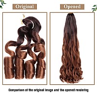 Cookoo 9 Packs 75Gpack French Curly Braiding Hair Extensions 22 Inch Ombre Brown French Curl Braiding Hair With Curly Ends Boun