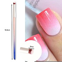 Jerclity 5Pcs Ombre Nail Brush Nail Gradient Brush Set With Colorful Gradient Pen Holder Nail Drawing Brush Gel Design Builder P