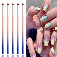 Jerclity 5Pcs Ombre Nail Brush Nail Gradient Brush Set With Colorful Gradient Pen Holder Nail Drawing Brush Gel Design Builder P