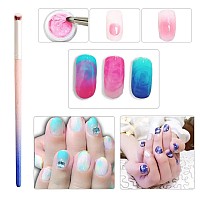 Jerclity 5Pcs Ombre Nail Brush Nail Gradient Brush Set With Colorful Gradient Pen Holder Nail Drawing Brush Gel Design Builder P